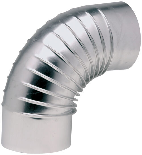 Coude plissé 90° aluminium Alugaz